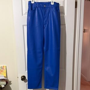 Dynamite Electric Blue Faux Leather Pants